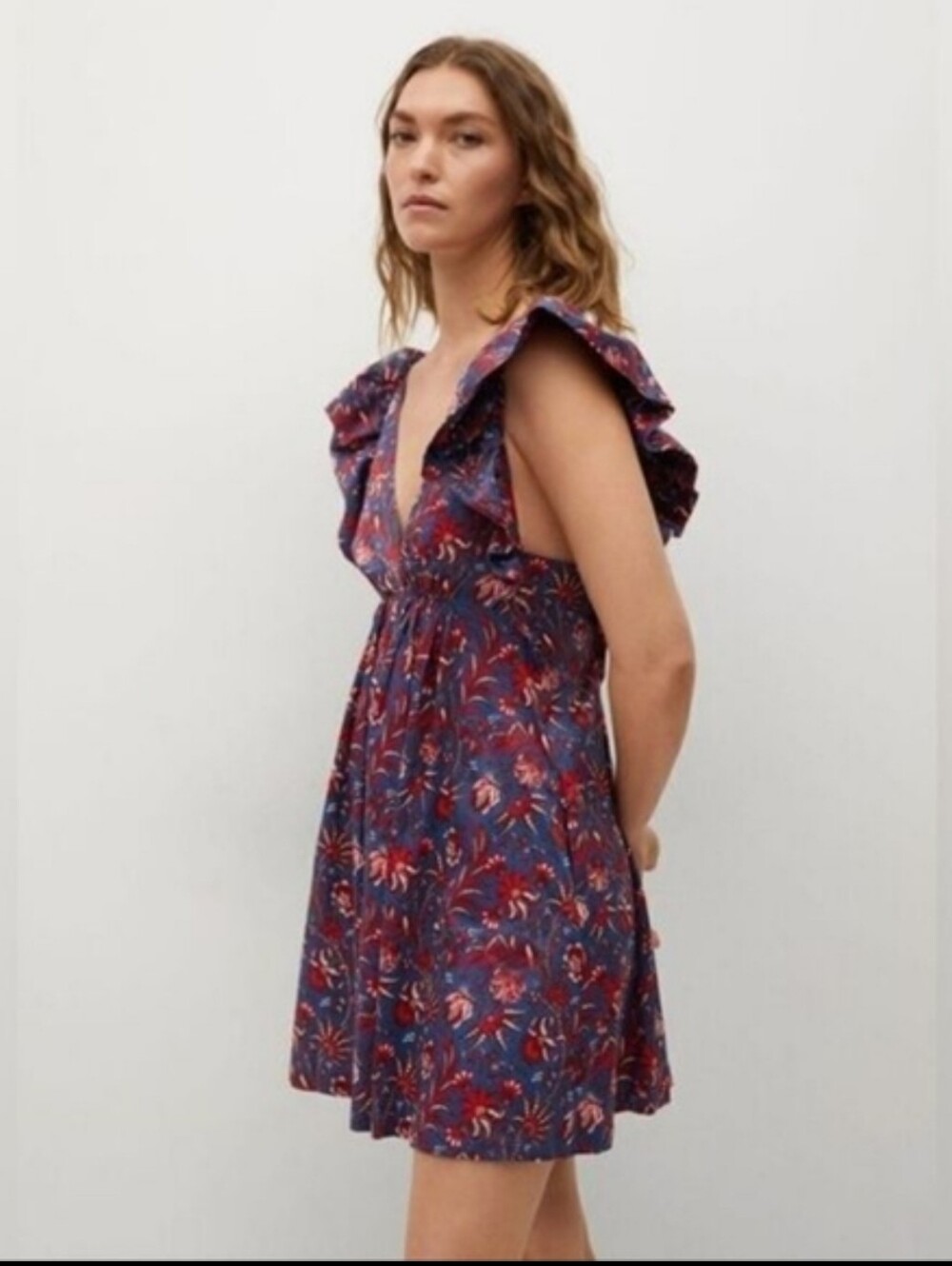 Chufy X MNG Cotton Collab Cotton Floral Print Dress Size Small